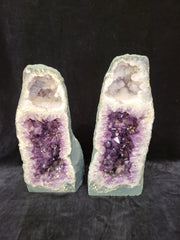 Uniek Amethist geode paar met 2 verschillende kamers