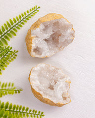 Bergkristal geode paar groot