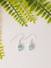 Zilveren topaas oorbellen ovaal