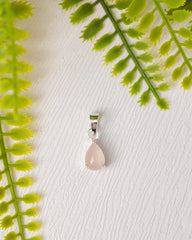 Zilveren rozenkwarts hanger druppel