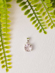 Zilveren ametrien hanger rond