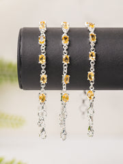 Zilveren citrien armband ovaal