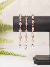 Zilveren rhodochrosiet armband vierkant / ovaal / druppel