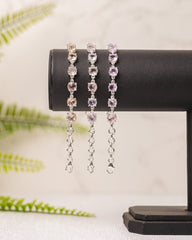 Zilveren ametrien armband rond