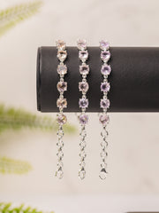 Zilveren ametrien armband rond