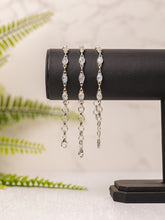 Zilveren regenboog maansteen armband ovaal klein