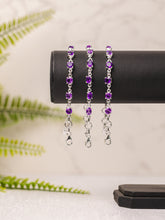 Zilveren amethist armband ovaal / rond