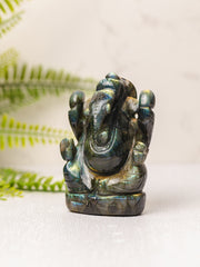 Labradoriet Ganesha carving klein