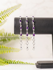 Zilveren amethist armband druppel