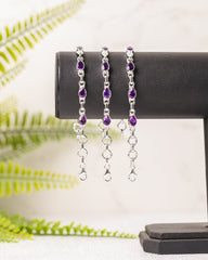 Zilveren amethist armband druppel