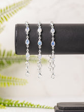 Zilveren regenboog maansteen armband druppel