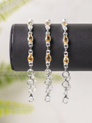 Zilveren citrien armband druppel klein