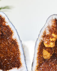 Gebrande amethist geode paar