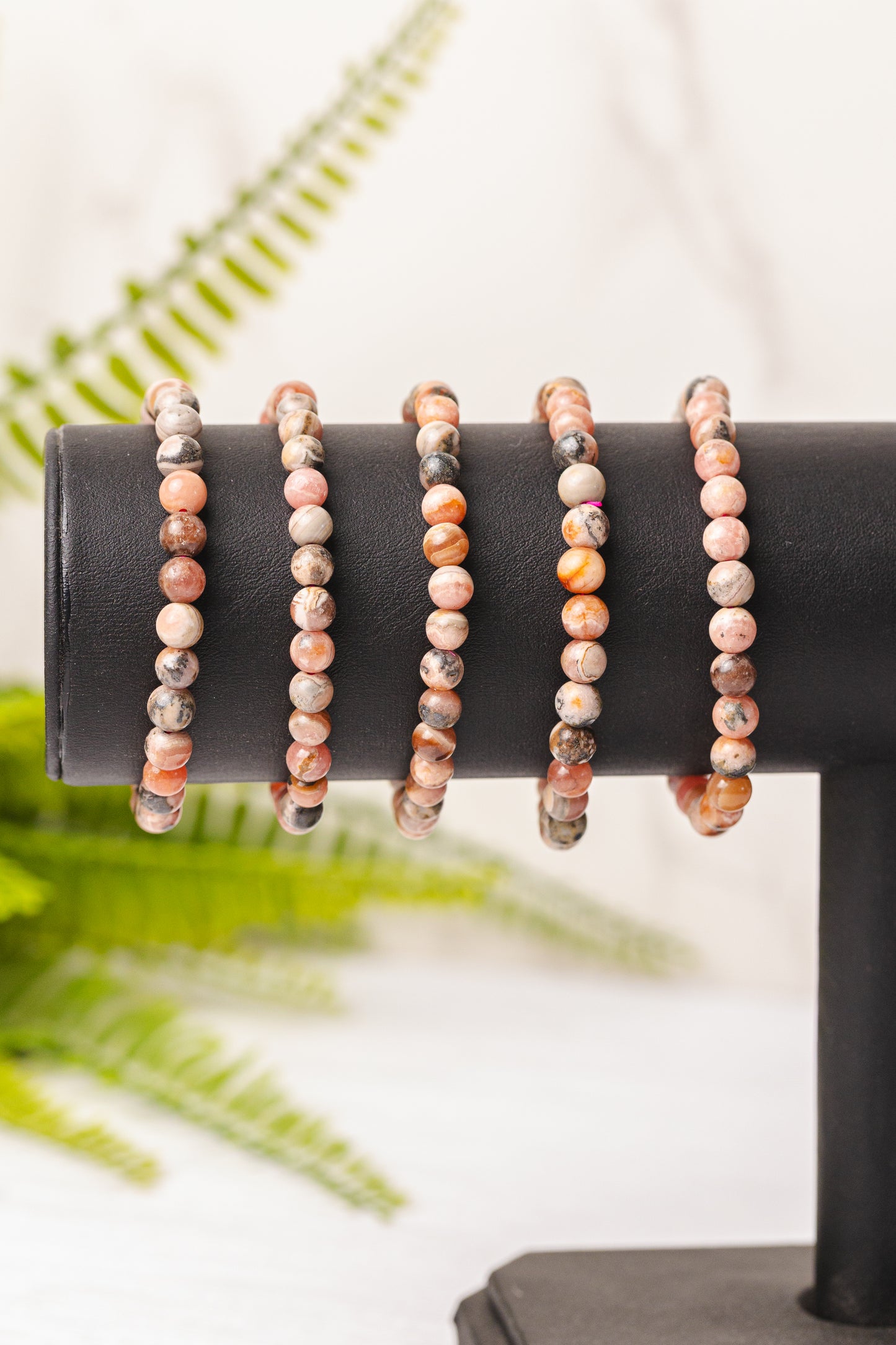 Rhodochrosiet armband rond 6mm - 3e gratis