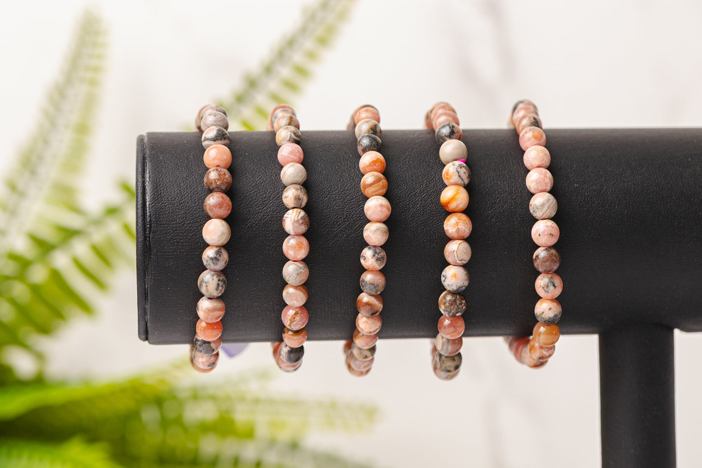 Rhodochrosiet armband rond 6mm - 3e gratis