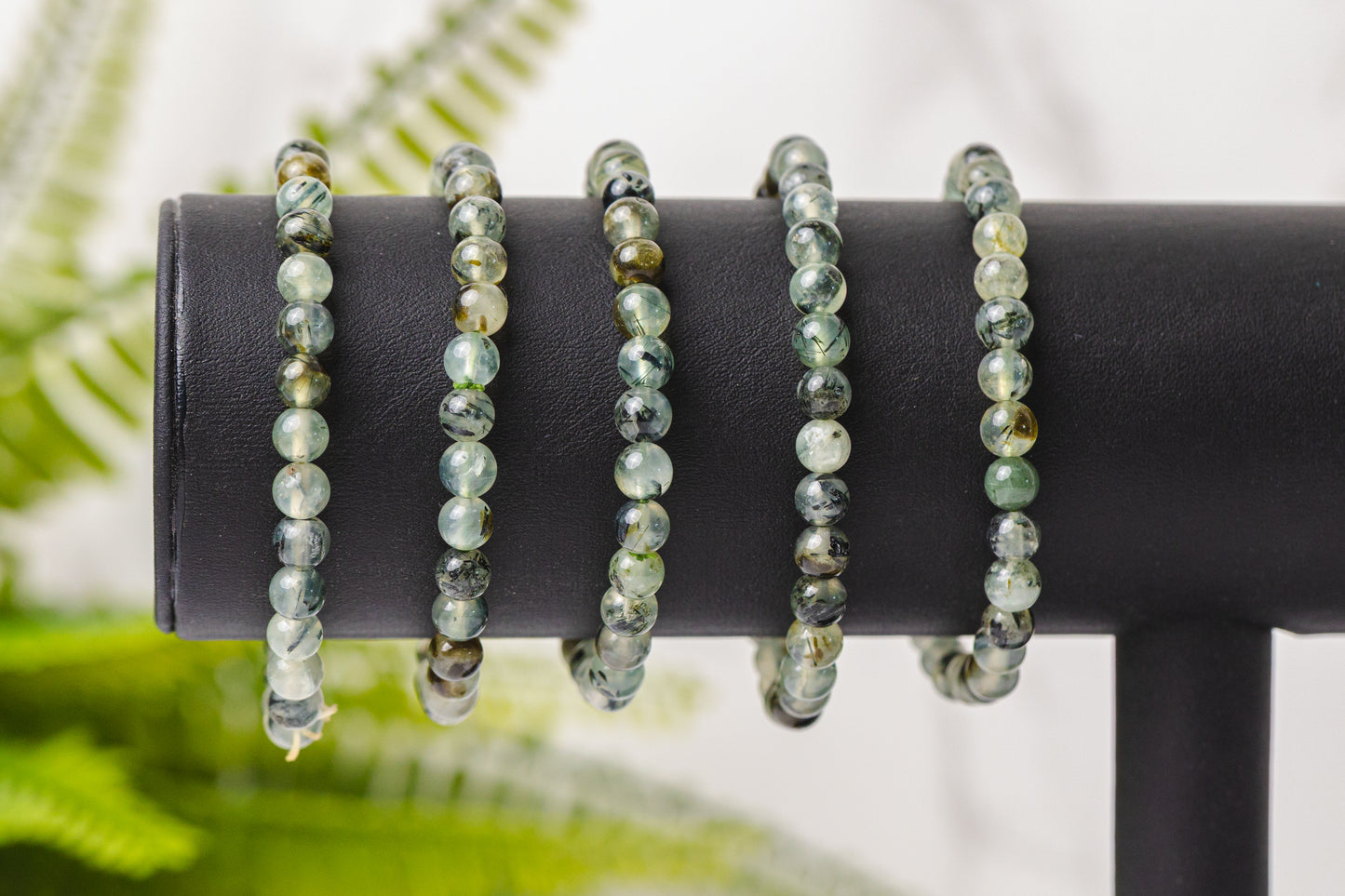 Epidoot in Prehniet armband rond 6mm - 3e gratis