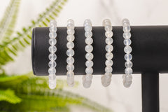 Regenboog maansteen armband rond 8mm - 3e gratis