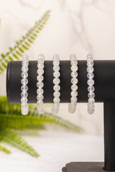 Regenboog maansteen armband rond 8mm - 3e gratis