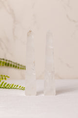 Edelsteen obelisk (Rozenkwarts, Amethist, Bergkristal)