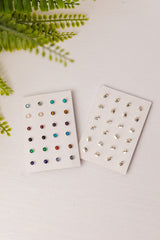 Div. soorten zilveren knopjes met edelstenen