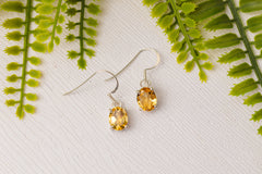 Zilveren citrien oorbellen