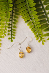 Zilveren citrien oorbellen