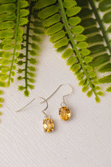 Zilveren citrien oorbellen