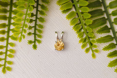 Zilveren citrien hanger