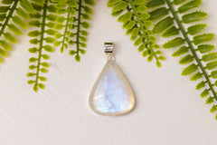 Zilveren maansteen druppel hanger