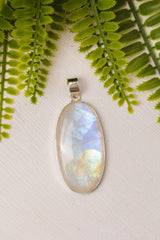 Zilveren maansteen hanger ovaal