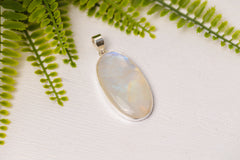 Zilveren maansteen hanger ovaal