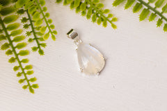 Zilveren maansteen hanger rond