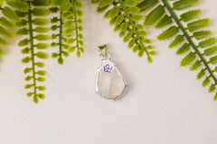 Zilveren maansteen hanger rond