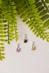 Zilveren hanger mini - amethist, citrien en granaat