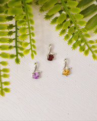 Zilveren hanger mini - amethist, citrien en granaat