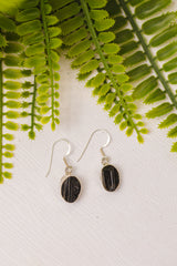 Zilveren zwarte toermalijn oorbellen