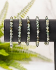 Epidoot in Prehniet armband rond 6mm - 3e gratis