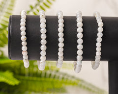 Regenboog maansteen armband rond 6mm - 3e gratis
