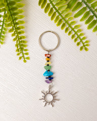 Zilveren chakra sleutelhanger met bedeltje