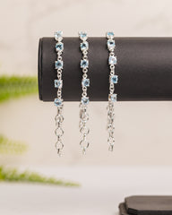 Zilveren armband topaas rond