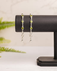 Zilveren peridot armband rond