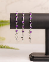 Zilveren amethist armband rond