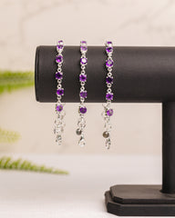 Zilveren amethist armband rond