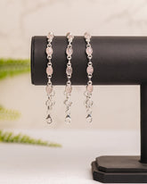 Zilveren rozenkwarts armband ovaal