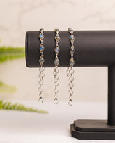 Zilveren labradoriet armband rond