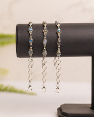 Zilveren labradoriet armband rond