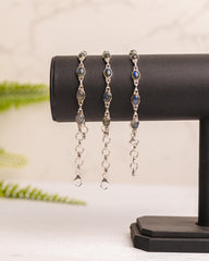 Zilveren labradoriet armband ovaal