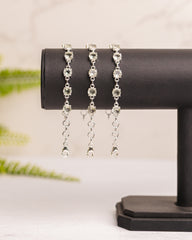 Zilveren groene amethist armband rond