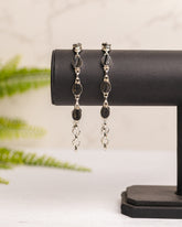 Zilveren zwarte toermalijn armband ruw