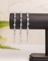 Zilveren armband topaas rond